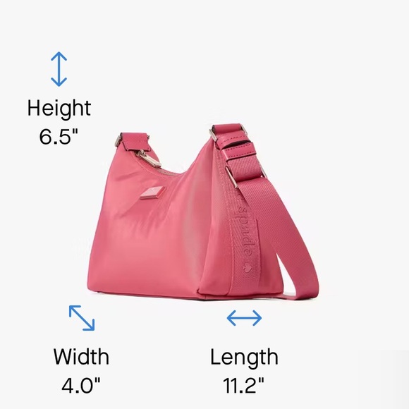 Kate Spade Carter Nylon Small Shoulder Bag Rose Oil Pink - Picture 13 of 16